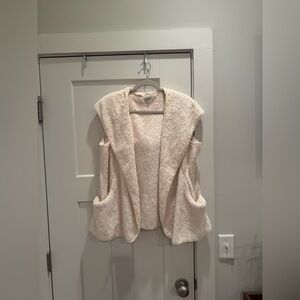 Cream Fuzzy Vest/Cardigan